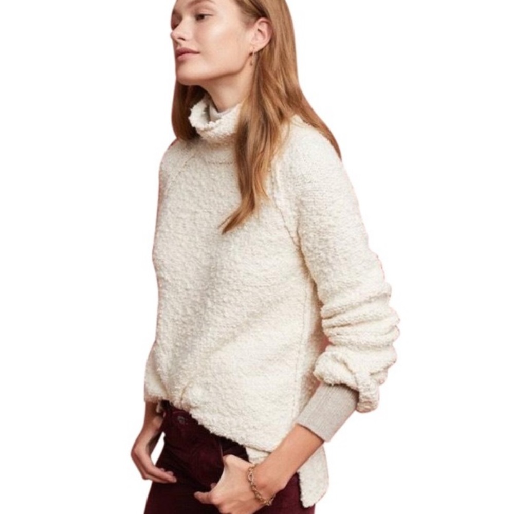 Anthropologie Moth Juliette Textured Turtleneck Pullover Knit Sweater